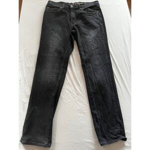 Devil-Dog Dungarees Mens Slim Straight Jeans Faded Black 34x32 Distressed Denim